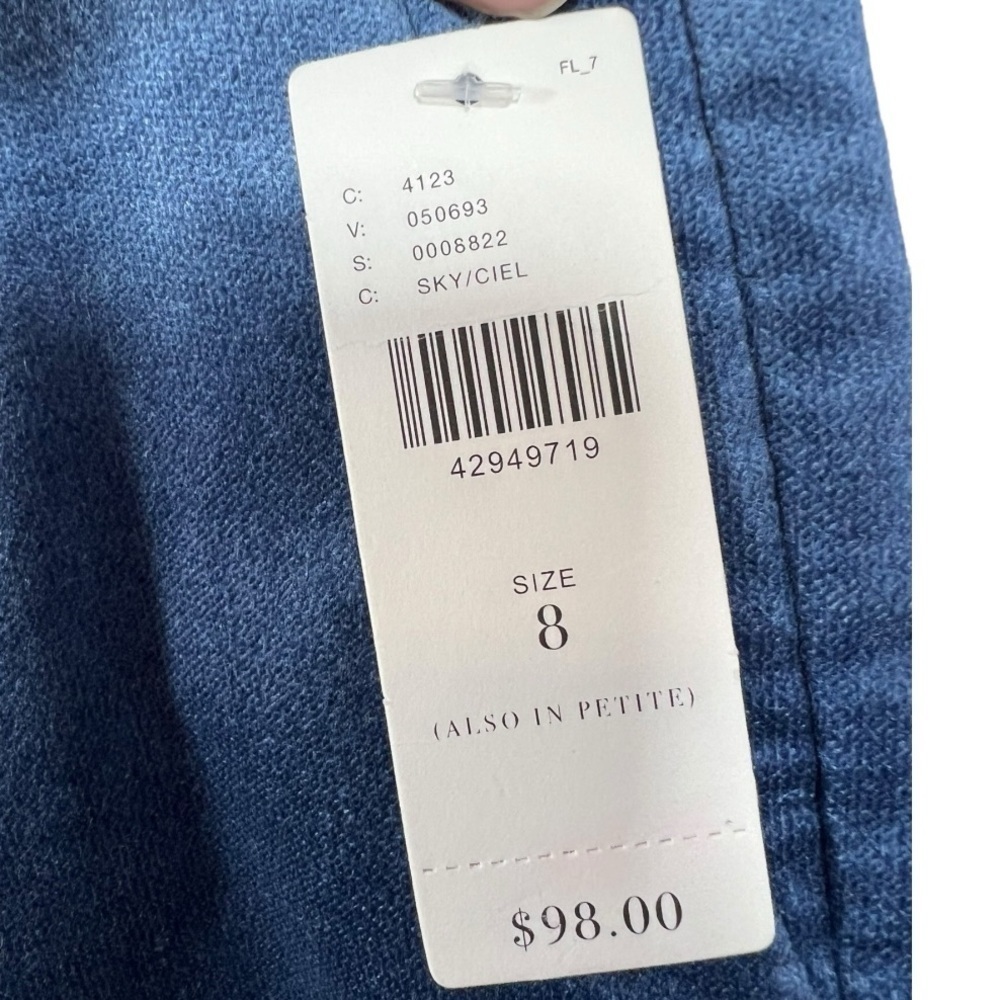 NWT Anthropologie The Essential Velvet Slim Trousers Blue Size 8‎ - Picture 4 of 12